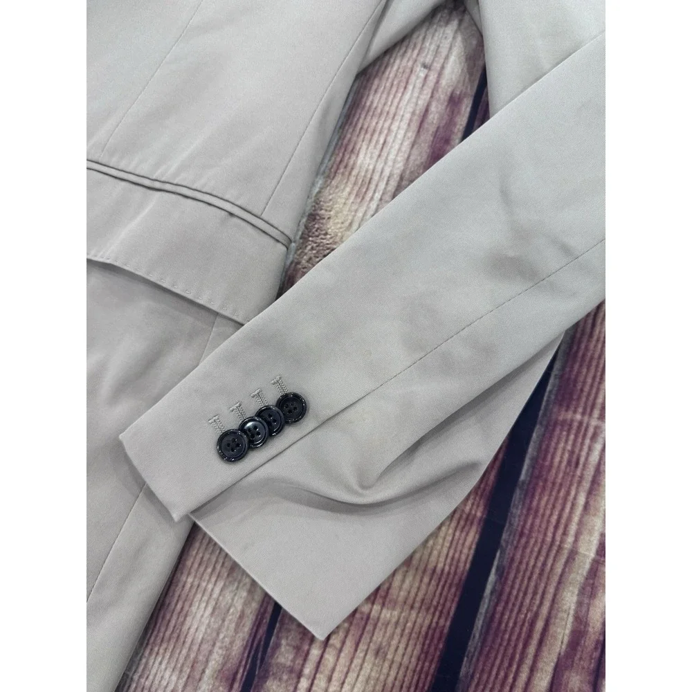 Banana Republic Men's Beige Solid 2-Button Notch Lapel Blazer 42R Regular